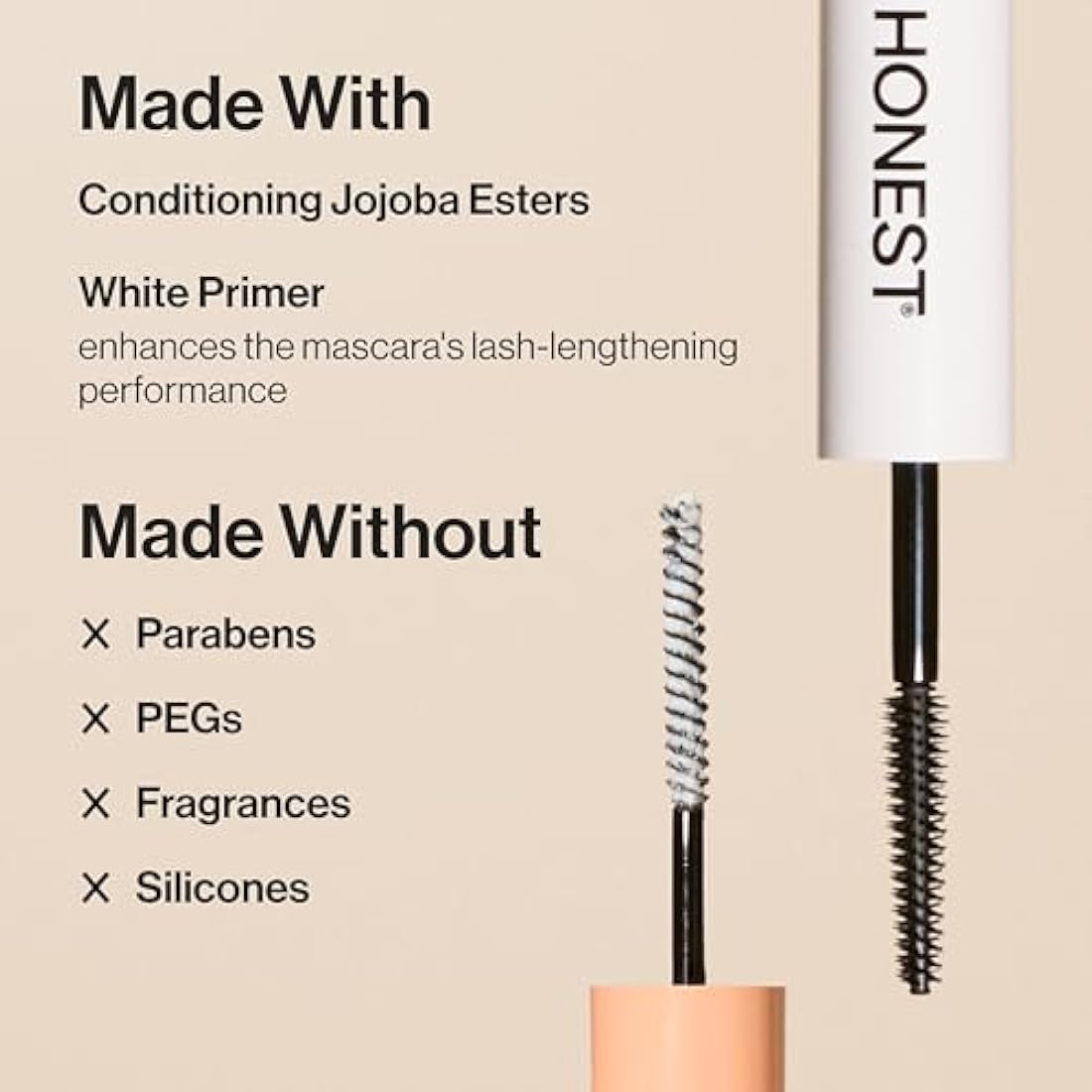 Honest Beauty Extreme Length Mascara + Lash Primer | 2-in-1 Boosts Lash Length, Volume & Definition | Silicone Free, Paraben Free, Dermatologist &.