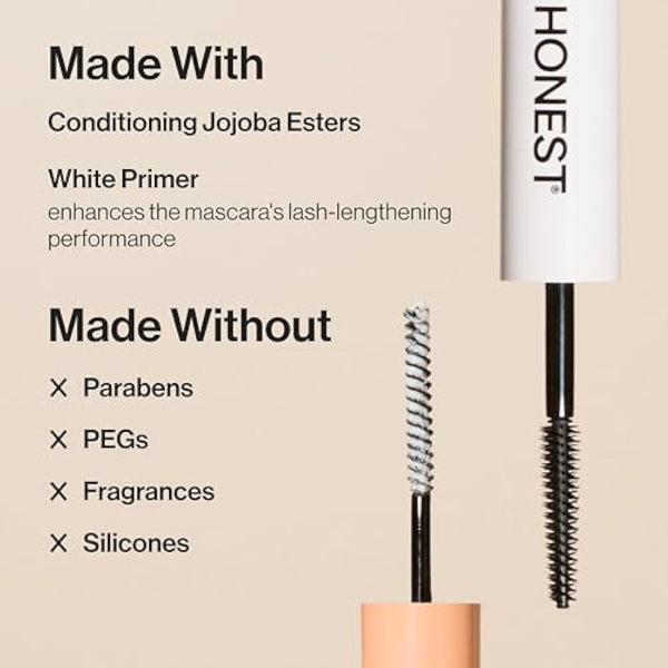 Honest Beauty Extreme Length Mascara + Lash Primer | 2-in-1 Boosts Lash Length, Volume & Definition | Silicone Free, Paraben Free, Dermatologist &.
