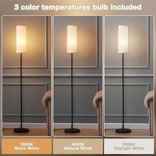 Aooshine Floor Lamp for Living Room Modern, Floor Lamps for Bedrooms, Modern Standing Lamp with Lampshade, 64'' Standard Tall Lamps for Living Room, Reading Light Floor Lamp(Bulb Included)