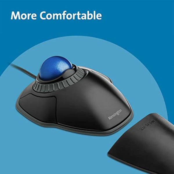 Kensington Orbit Mouse - Wired Ergonomic TrackBall Mouse for PC, Mac and Windows with Scroll Ring, Ambidextrous Design and Optical Tracking - Blue (K72337EU)