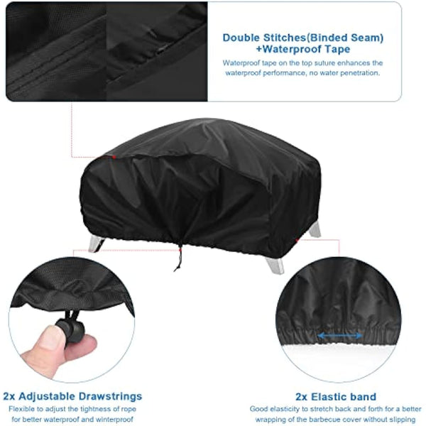 VANSHEIM Outdoor BBQ Grill Cover Gas Barbecue Cover Table Top BBQ Cover for Weber Q100/1000 Grills,Enders URBAN PRO,Waterproof Anti UV Windproof Oxford Fabric Gas BBQ Cover 70x47x30cm
