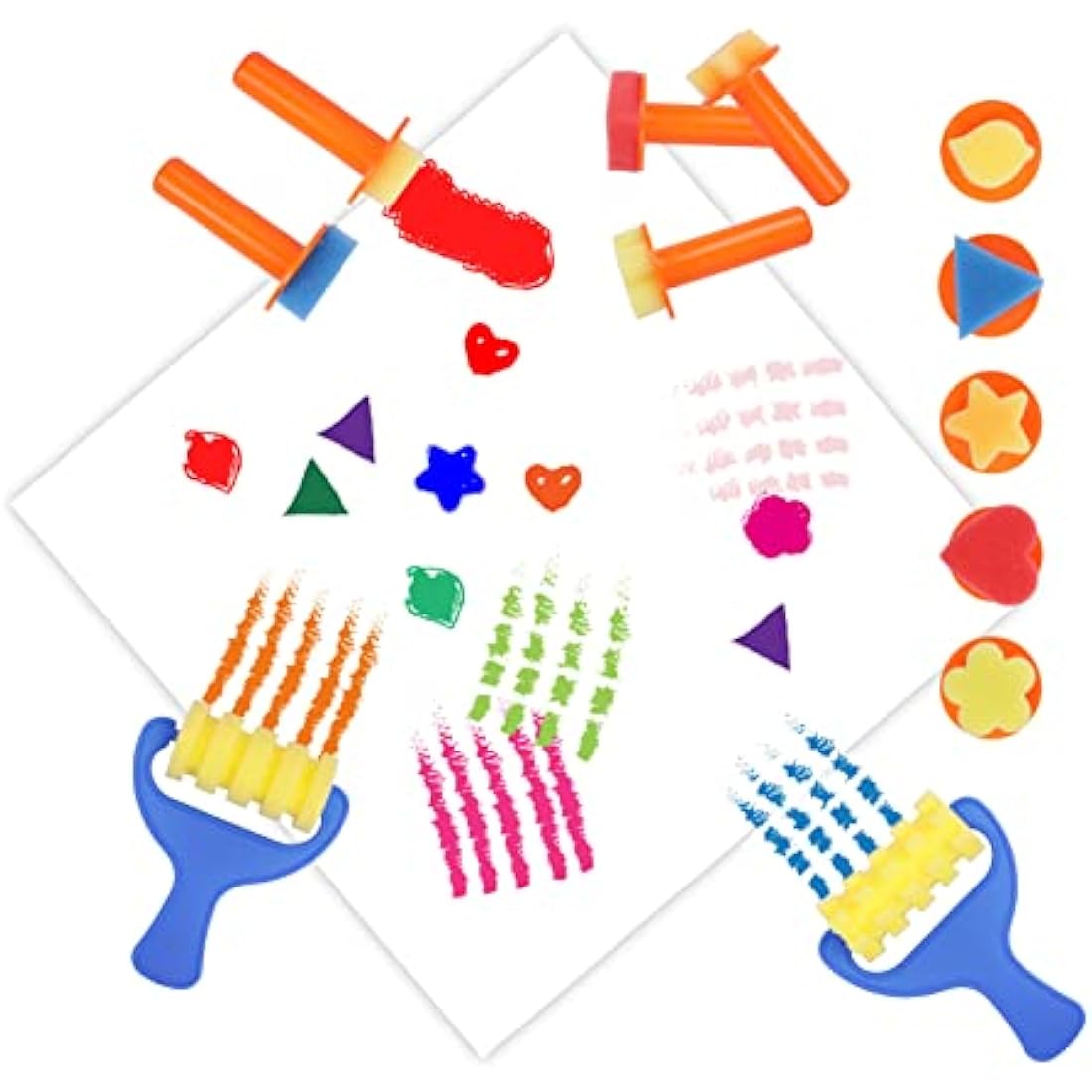 BLOT Kids Paint Kit Washable Finger Paint Set with Assorted Painting Brushes Sponges Palette for Toddlers Children Drawing Gift, Age 3+