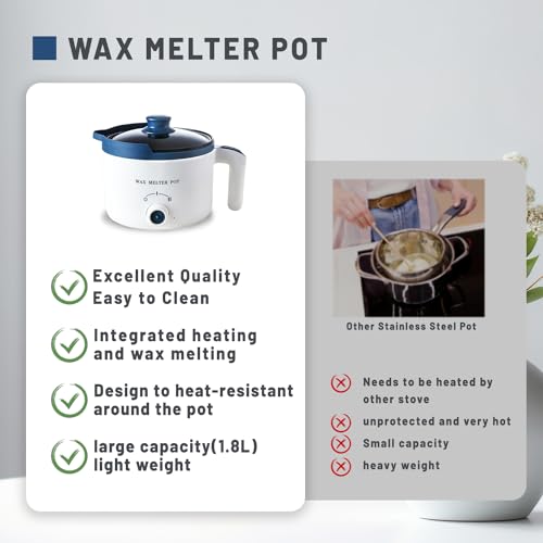 Ksedcon Electric Wax Melter, Candle Wax Melter for Candle Making with Lid, Double Boiler Wax Melting Pot with Pouring Spout (UK Plug)