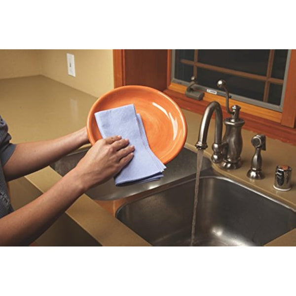 The Original Mini Shamwow - Super Absorbent Multi-Purpose Cleaning Shammy Chamois Towel Cloth - Holds 10X its Weight in Liquid - Machine Washable - Will Not Scratch (16 Pack, Small Blue)