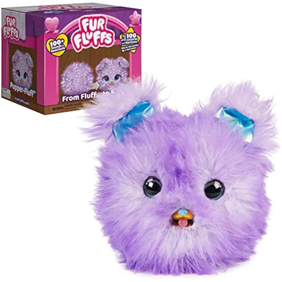 Fur Fluffs, Pupper-Fluff Surprise Reveal Interactive Toy Pet, Over 100 Sounds and Reactions Cute and Fluffy Dog Kids Toys for Girls & Boys Ages 5+