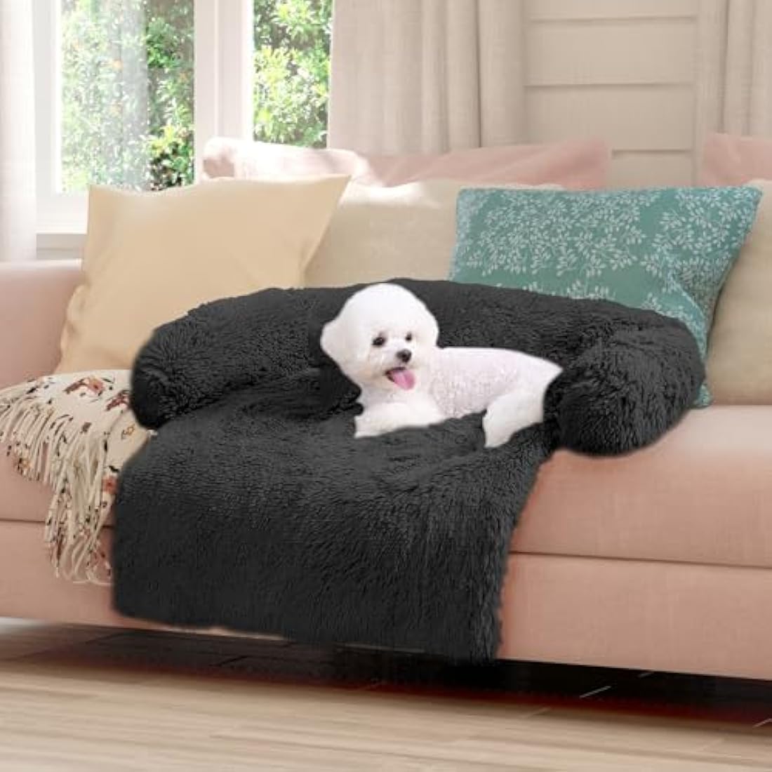 ANWA Dog Sofa Bed Cover - Plush Mat for Dog Furniture and Couch Protection - Soft Washable Bed Mat for Dogs - 40" x 40" x 6"
