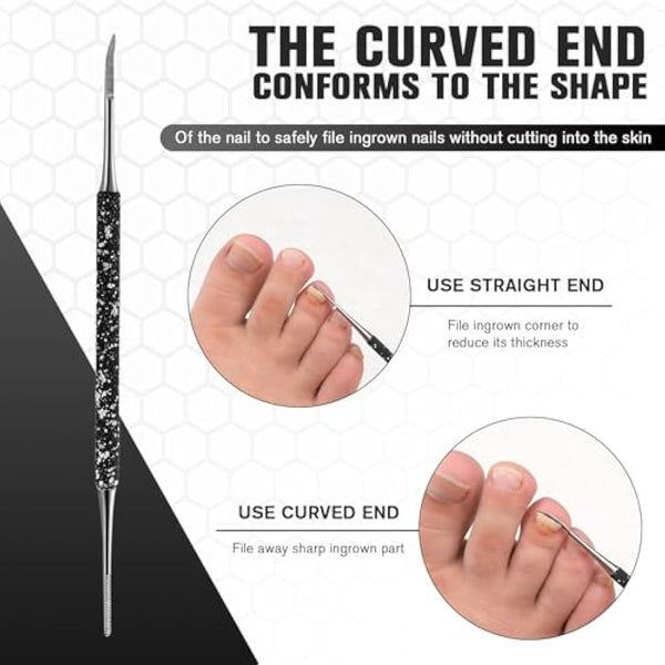 FERYES Ingrown Toenail Tools,Toenail Lifter and Toenail File Kit for Ingrown Toenails Treatment - Surgical Grade Stainless Steel