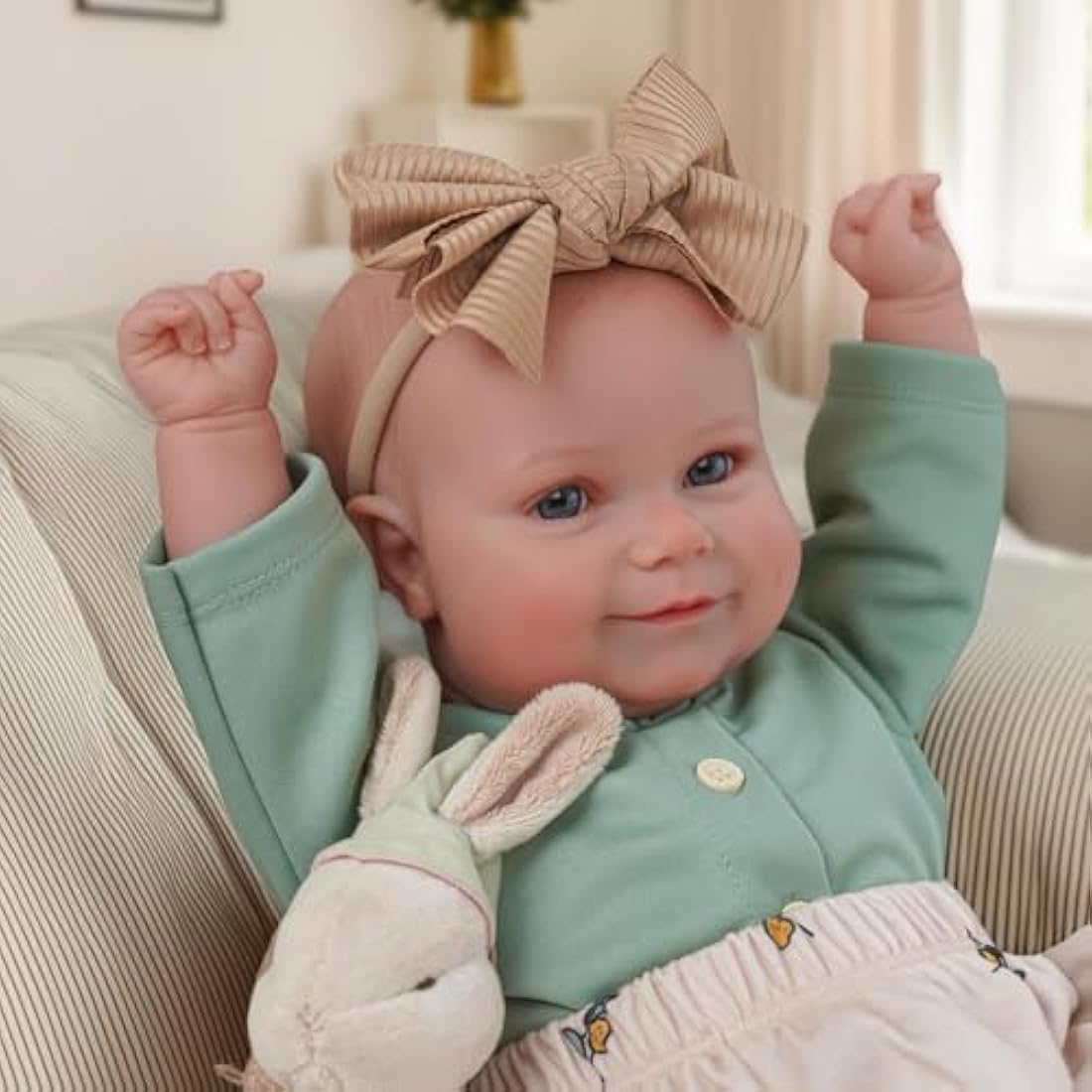 BABESIDE Reborn-Baby Dolls 20 inch Lifelike Babies Doll Cute Girls Soft Cloth Body Realistic Newborn Real Life Hand made Toys with Sweet Smile with Accessories for Children's Gifts Silicone Vinyl