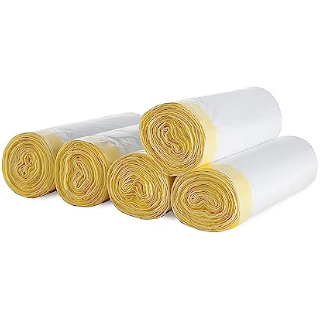 blkk Bin Bags Heavy Duty Bin Liners 50L Swing Bin Liners Strong Pedal Drawstring Bin Bags with Tie Handle Unscented (5 Rolls, 100 Counts in All)