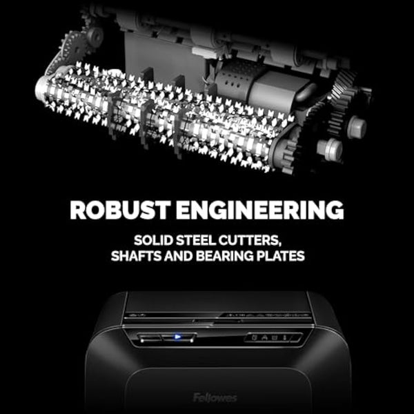 Fellowes Paper Shredder for Home Office - 90 Sheet Auto Feed, 9 Sheet Manual Feed Mini Cut - AutoMax 90M Hybrid with Sleep Mode, 17L Bin - Advanced Security P4 - Black