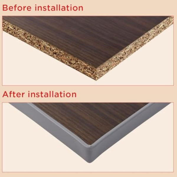 flintronic 5m*16mm U-Shape Flexible Furniture Edge Banding, Baby Safty Baby Edge Protector, Self Adhesive TPE Wood Edging Tape, DIY Furniture Edge Trim for Table, Cabinet, Furniture Restoration