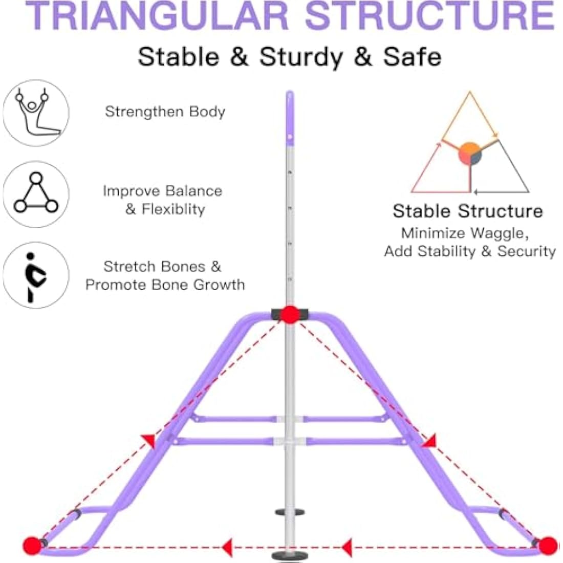 EVERYMILE Gymnastics Bars, Junior Training Kip Bar Gymnastics Equipment for Home,Adjustable Height Folding Horizontal Bar with Gymnastic Rings for Kid