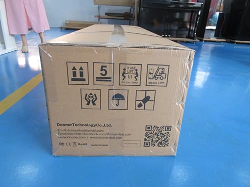 Donner Digital Piano 88 Key Weighted DDP-100 88-Key Weighted Action Digital Piano, Beginner keyboard piano Bundle with Furniture Stand, Power Adapter, White