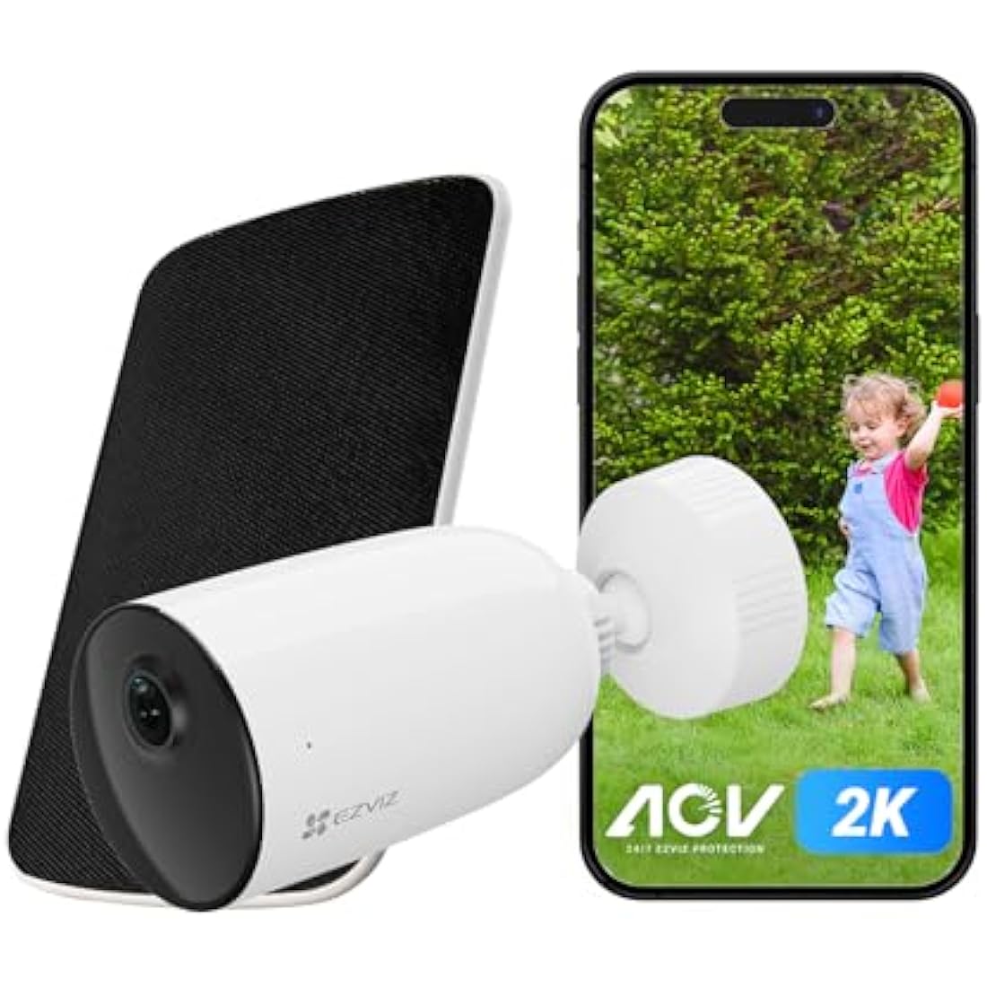 EZVIZ 2025 2K Solar Camera Wireless, 24/7 Recording AOV Tech, CCTV Camera Outdoor, Human Vehicle Detection, Colour Night Vision, 2-Way Audio, 5W Solar Panel Included (CB3 Kit)