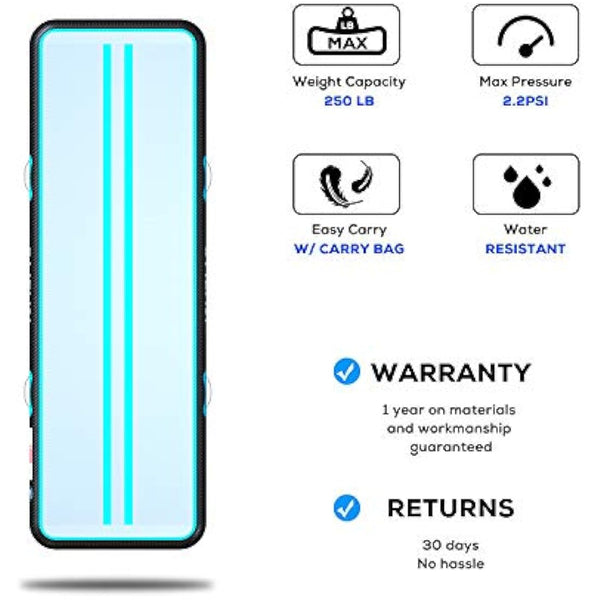 ALIFUN Inflatable Air Tumbling Mat Gymnastics Tumble Mat 6FT 10FT 13FT 16FT 20FT Training Mat Thick 10CM 20CM with Electric Air Pump