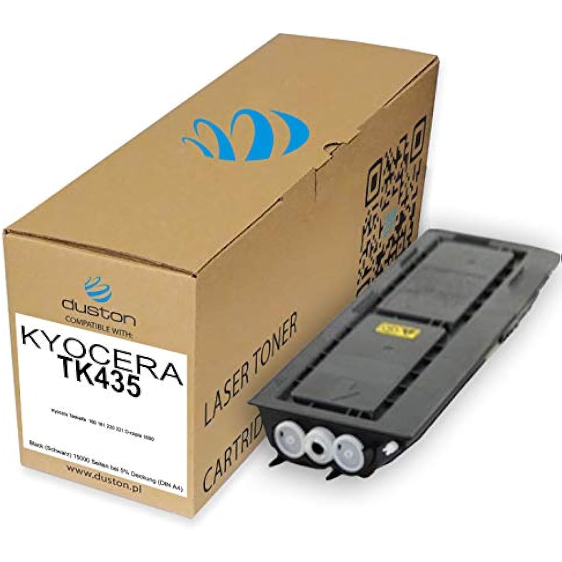 duston TK435, TK-435 Black Toner compatible with Kyocera Taskalfa 180 181 220 221