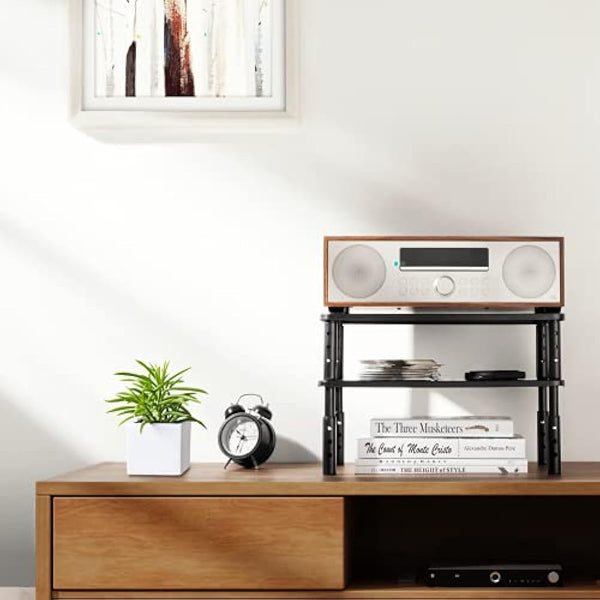 HUANUO 2-Pack Monitor Stand - 3 Height Adjustable Monitor Riser for Laptop, Computer, iMac, PC, Printer, Desktop Metal Ergonomic Desk Monitor Stand Riser with Ventilated Platform for Airflow