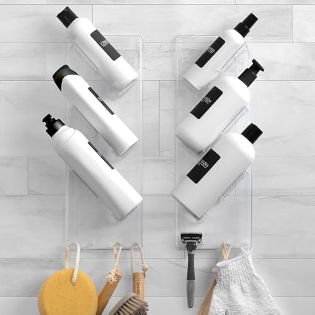 Shower Caddy 3XL (2 Pack) - Rustproof, No Drilling, No Suction Cups - Stores & Organises Large Shampoo & Conditioner Bottles - Bathroom Storage Rack