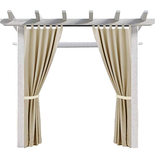 Ferocity Outdoor Curtain Waterproof 220 x 155cm UV Rays Prevent Curtain Waterproof & Windproof Drapery for Patio, Front Porch, Pergola, Beach Home