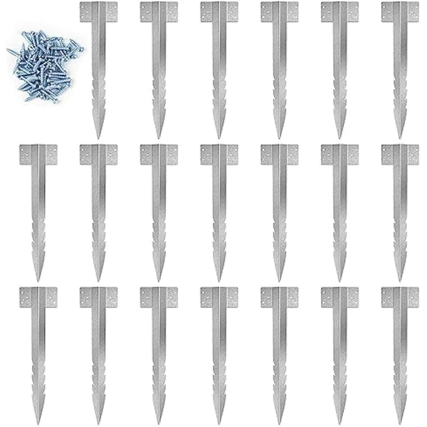 Dijia 20 Pack Railway Sleepers Brackets- Heavy Duty Sleeper Stakes for Railway Sleepers Garden Pathway Garden Edging Sleepers Fixing, steel
