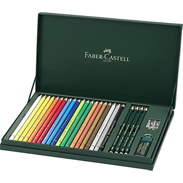 Faber-Castell Art & Graphic Polychromos Colour Pencil, Gift Set, Mixed MediaMulticoloured, Polychromos Gift Set, For Art, Craft, Drawing, Sketching, Home, School, University, Colouring