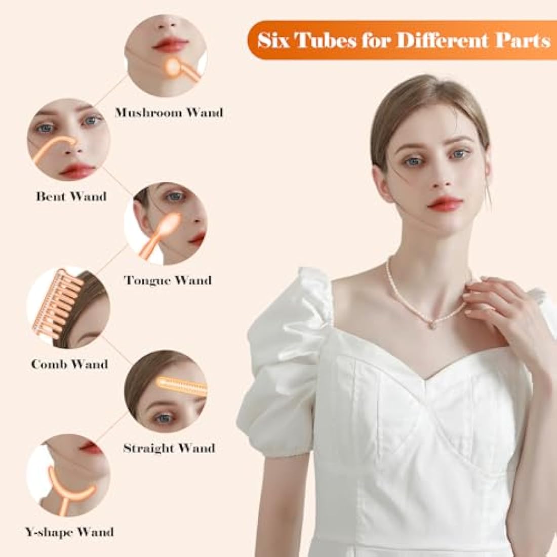 High F-requency Wand for Hair Growth, iklestar 6 PCS High F-requency Facial Machine Kit for Skin Care Home Salon Use