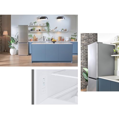 Samsung Classic Fridge Freezer, with Wine Shelf, Features Big Door Bin, All Around Cooling and SpaceMax Technologies, Silver, 7 Series, RB34C652ESA/EU