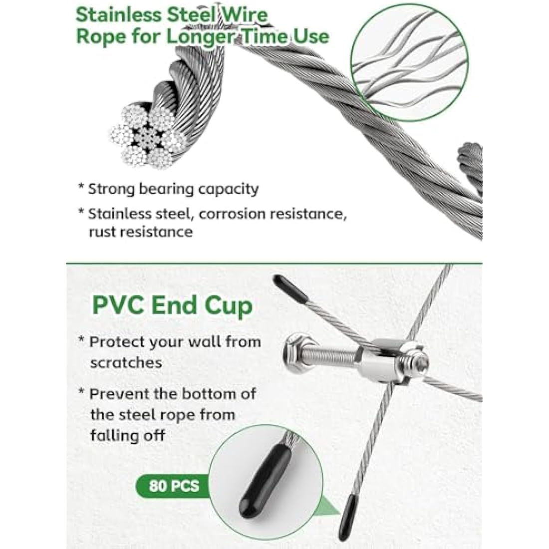 Kalolary Garden Wire Trellis for Climbing Plants, 30M Stainless Steel Heavy Duty Wire Trellis Kit Wall Plant Climbing Steel Wire Rope Cross Clamp Cable Trellis System Kit for Flower Vines Vegetable