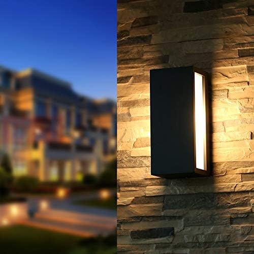 HLFVLITE Outdoor Wall Light, Max 40W E27 Aluminum Light Exterior Sconce, Waterproof Garden Lantern, Anthracite Grey