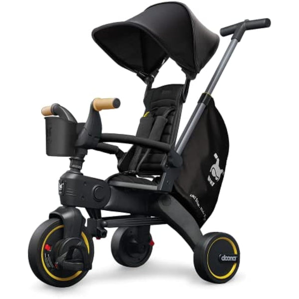 DOONA Liki Baby Trike S5 - Deluxe Foldable Toddler Tricycle with parent handle for ages 10 Months to 3 Years - Nitro Black