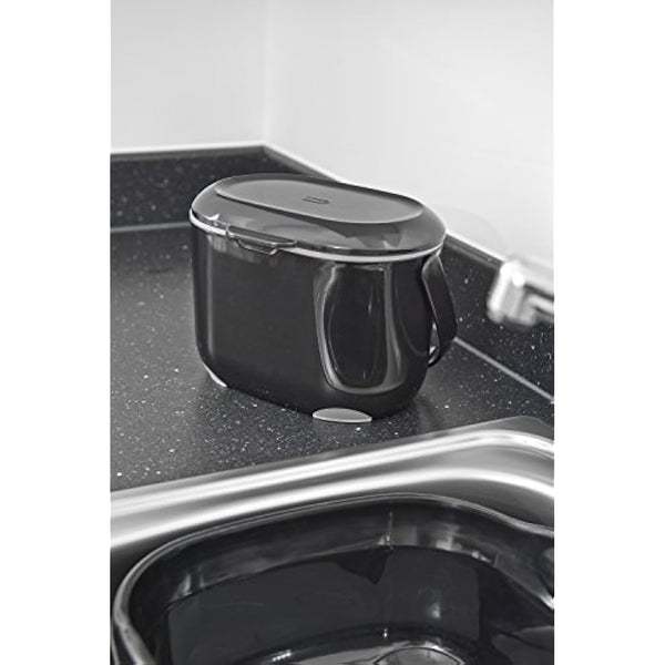 Addis 515630 2.5 Litre Kitchen Compost Caddy, Black/Grey, 2.5L