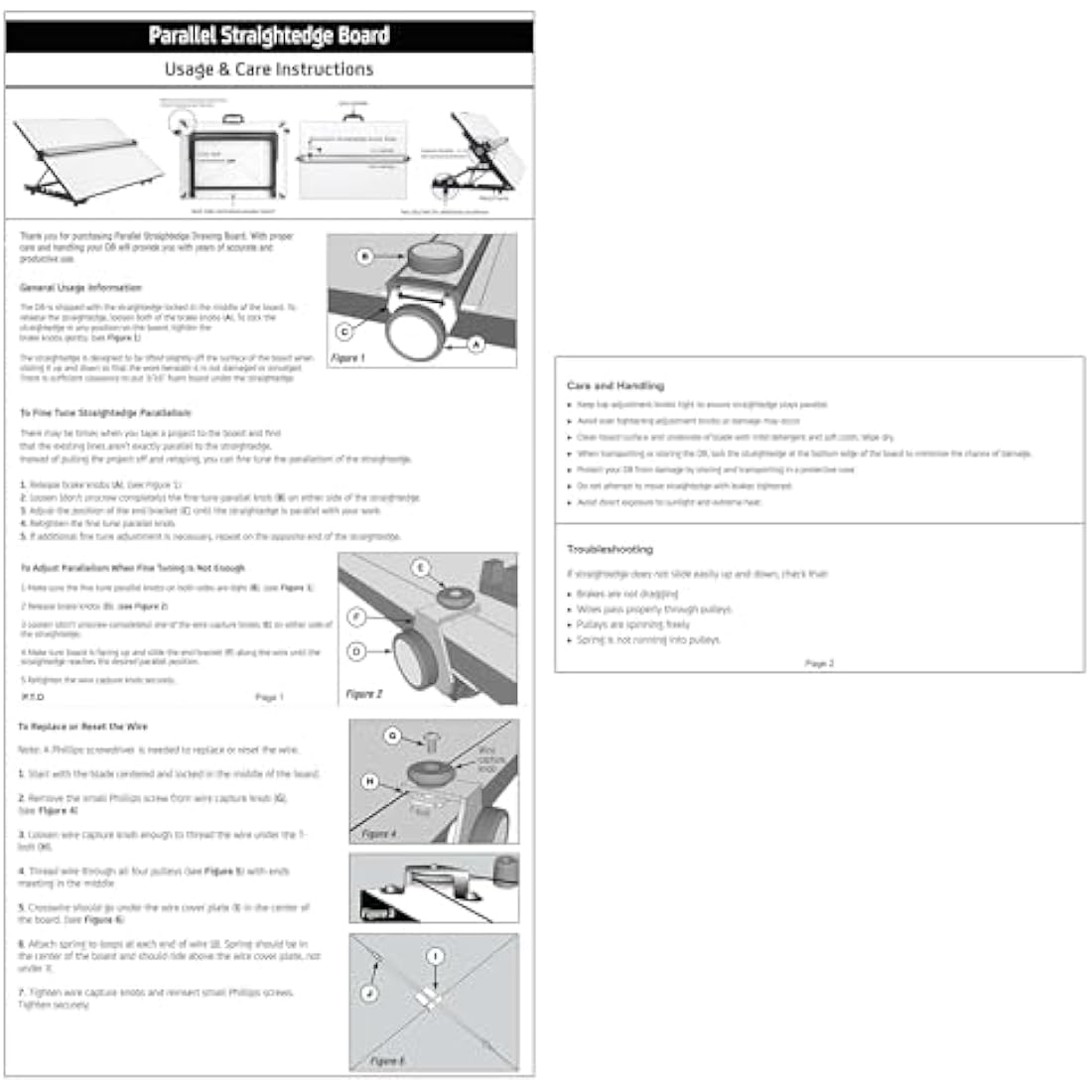 Liquidraw A2 Drawing Board Parallel Motion, Table Model with 5 Adjustable Working Angles, Includes Drawing Board Clips & Set Square, TTM02, White
