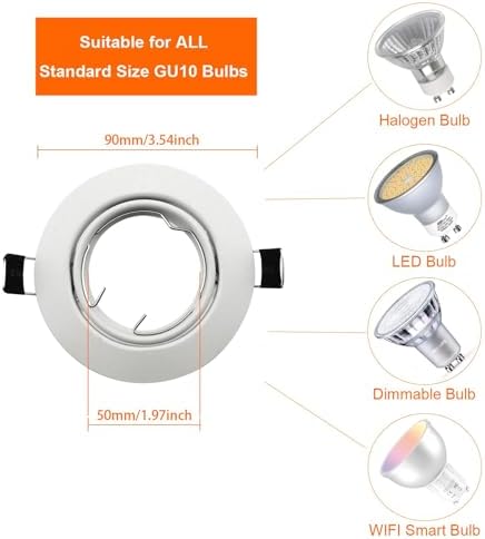 HiBay 10x LED Downlights GU10 Recessed Ceiling Lights Spotlights Round White Spot Light Fittings Indoor 240V