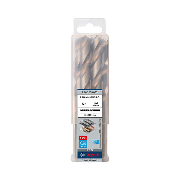 Bosch 5x PRO Metal HSS-G Twist Drill Bit Standard Length (for Non-ferrous metals, Steel, Ø 11,50 mm, Professional Accessory Rotary Drill/Drivers)