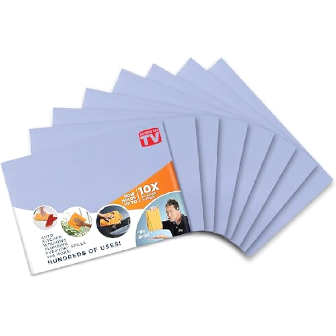 The Original Mini Shamwow - Super Absorbent Multi-Purpose Cleaning Shammy Chamois Towel Cloth - Holds 10X its Weight in Liquid - Machine Washable - Will Not Scratch (8 Pack, Small Blue)