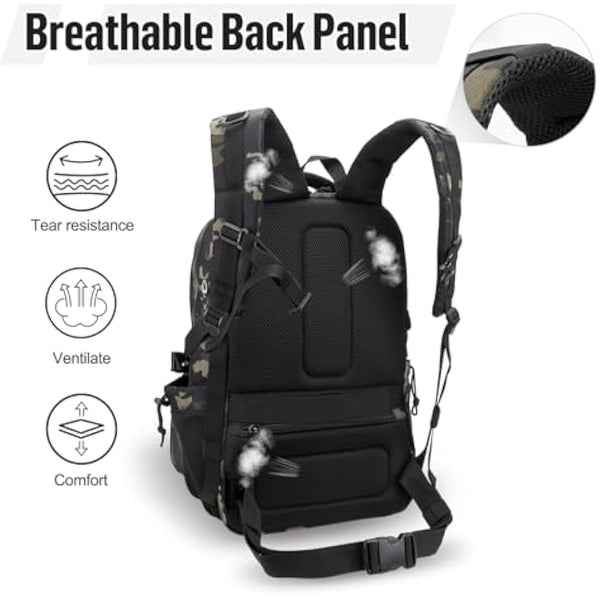 Jueachy Military Tactical Backpack 30/35/40L Army Assult Camouflage Hunting Rucksack Molle 3 Day Large Rucking Backpack for Outdoor Sports Trekking Hiking Travel Camping
