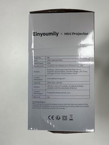 Projector, 2025 Upgraded 15000 Lumens Full HD 1080P Supported, Einyoumily Portable Mini Projector, Small Video Projector, Home Theatre 130", Compatible With iOS/Android/TV Stick/HDMI/USB