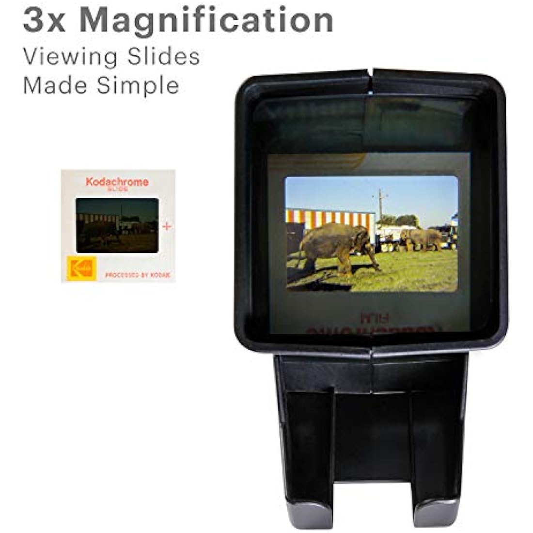 Kodak RODESV25 35-mm Slide Projector and Film Viewing Device, Battery-Operated, 3x Magnification, LED Illuminated Display, for 35-mm Slides and Film Negatives, Black