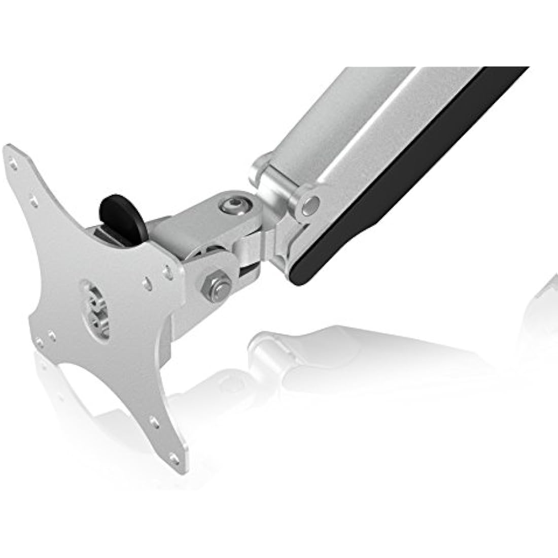 ICY BOX Monitor Mount for 1 Monitor up to 32 Inches (up to 9 kg, VESA 75 x 75/100 x 100), 2 Mounting Options, Swivel and Tilt, Cable Management, Ergonomic, Silver