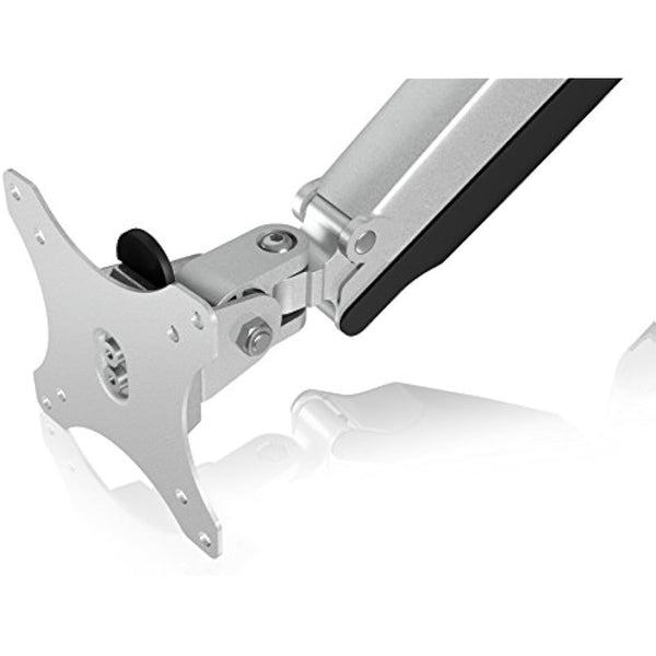 ICY BOX Monitor Mount for 1 Monitor up to 32 Inches (up to 9 kg, VESA 75 x 75/100 x 100), 2 Mounting Options, Swivel and Tilt, Cable Management, Ergonomic, Silver