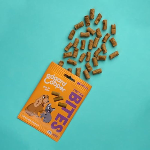 Edgard Cooper Natural Dog Treats - Chicken Top Dog Bites (Small) - (15 x 50g bag), Grain Free, High in Protein & fresh meat, full of essential amino acids for healthy insides