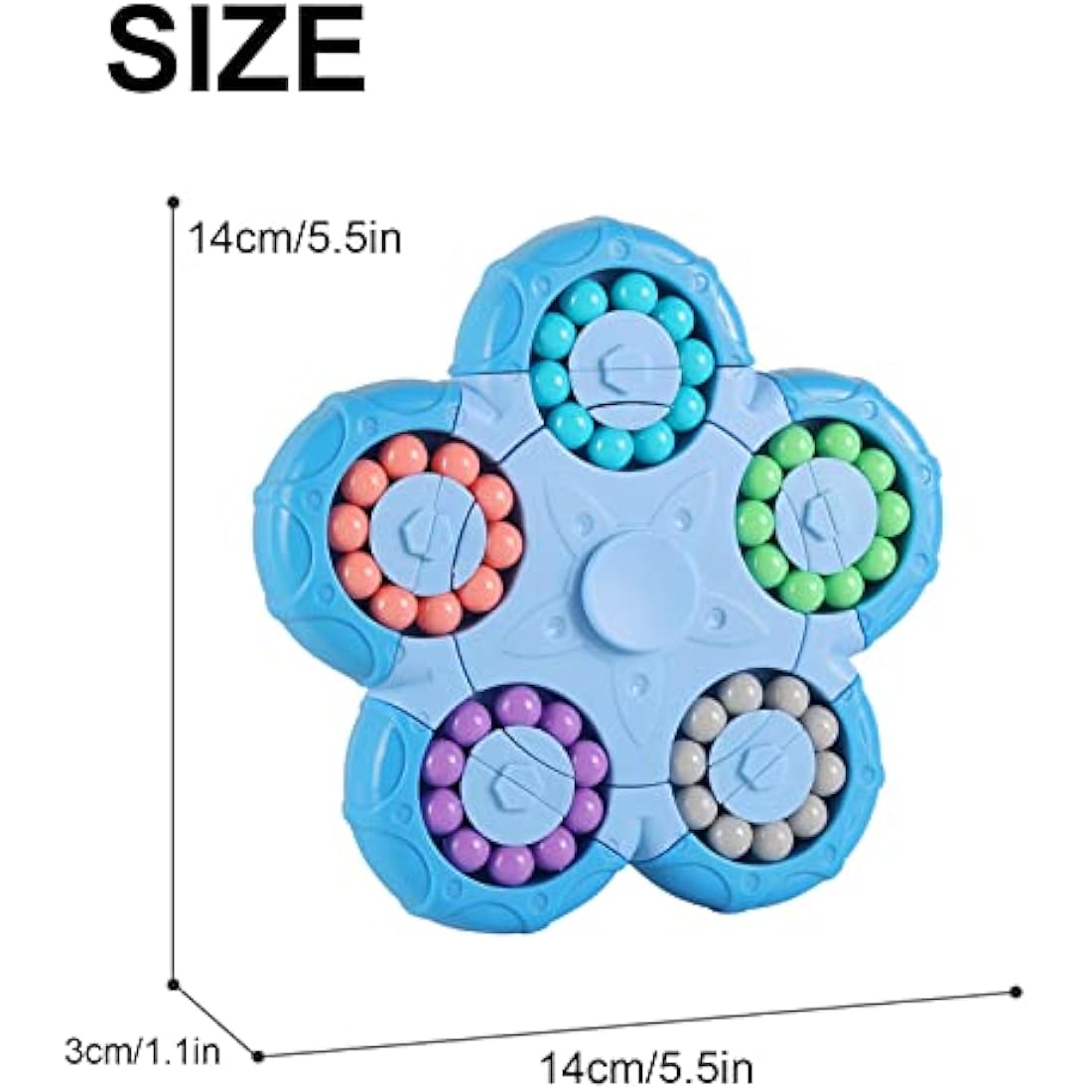 jiuhao Magic Bean Rotating Cube Toy,Fidget Toy Spinner Ball Sorting Game Puzzle Brain Training Handheld Spinning Decompression Toy,Jigsaw Bean Toy Gifts for Kids,Teens,Adults Rotating Finger Cube Toy