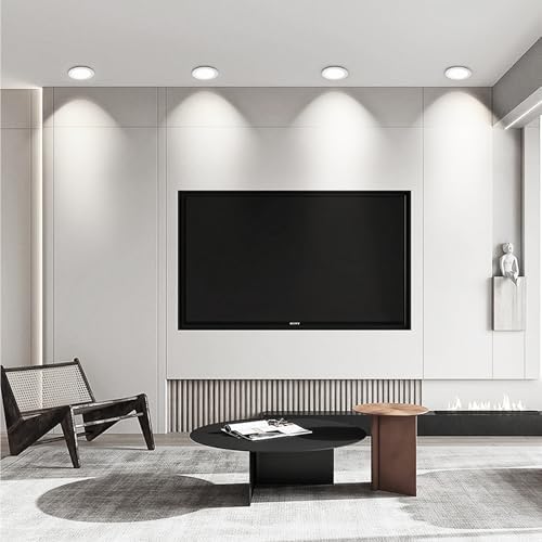 ENUOTEK Dimmable 12W LED Large Downlights Kitchen Bathroom Ceiling Recessed Lamps 1100Lm CCT Selectable 3000K 4000K 6000K 230V Cut Out Diameter 110-135MM IP44 Dampproof 3 Lamps