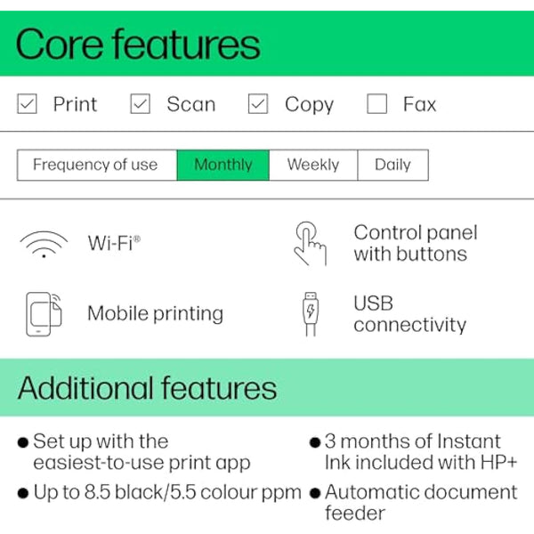 HP DeskJet 4220e All in One Printer | Perfect for Home | Colour | Wireless | Print, Scan & Copy, ADF | 3 Months of Instant Ink Included Easy Setup & Reliable Wi-Fi | Cement