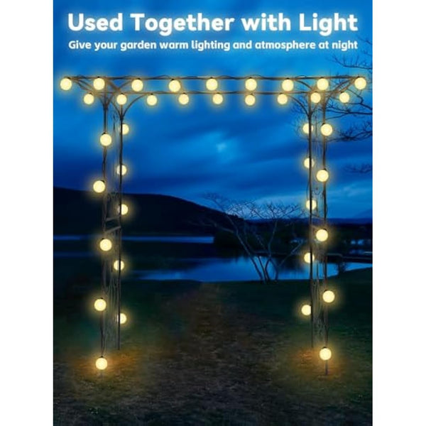 2 M Flat Top Garden Arch for Climbing Plant, Kalolary Heavy Duty Metal Garden Arch Arbor Wedding Trellis Archway Garden Tunnel Trellises Flower Vines Climbing Support for Lawn Backyard Patio Outdoor