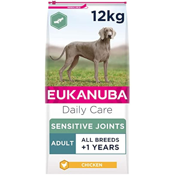 Eukanuba Sensitive Joints Mobility Support Complete Dry Dog Food for Adult Dogs with Chicken 12 kg