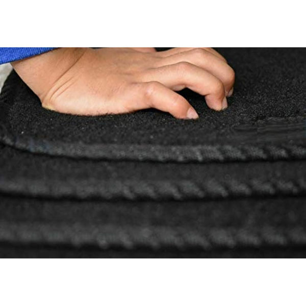 Lusso Floor Carpet Mats for Car | Tailored/Compatible to Fit Ford Kuga 2008 to 2012 | with unique logos Carpet | Front & Rear with Heel Pad | 4-Piece Set (Red edging)