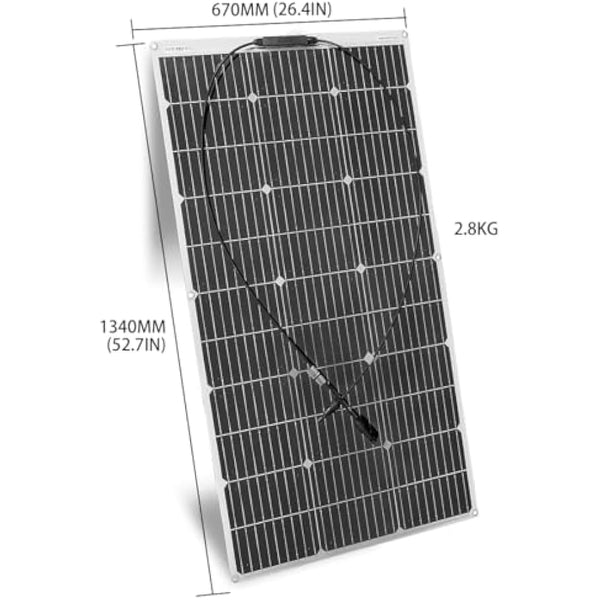 400W Flexible Solar Panel 2 * 200W 24V/12V Monocrystalline Bendable -Semi-Flexible Solar Panels Charger Off-Grid for RV Boat Cabin Van Car Uneven Surfaces