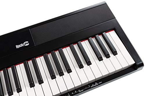 RockJam 88 Key Digital Piano with Full Size Semi-Weighted Keys, Power Supply, Sheet Music Stand, Piano Note Stickers & Simply Piano Lessons