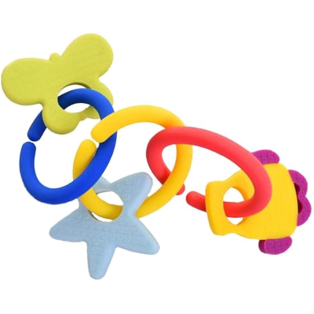 Gummee Link n Teethe, 3-6 Months Silicone Teething Rings & Teething Toys for Baby, Helps to Soothe Achy Baby Gums & Develop Sensory Skills - Baby Teething Toy, Ring Shaped Linking Teethers for Babies